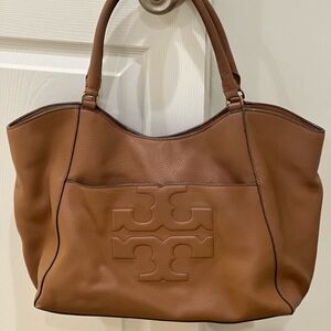 Tory Burch Brown Pebbled Leather Tote